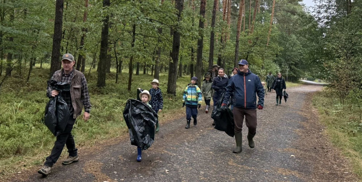 Pniowiec. Zebrali w lesie cztery kontenery śmieci