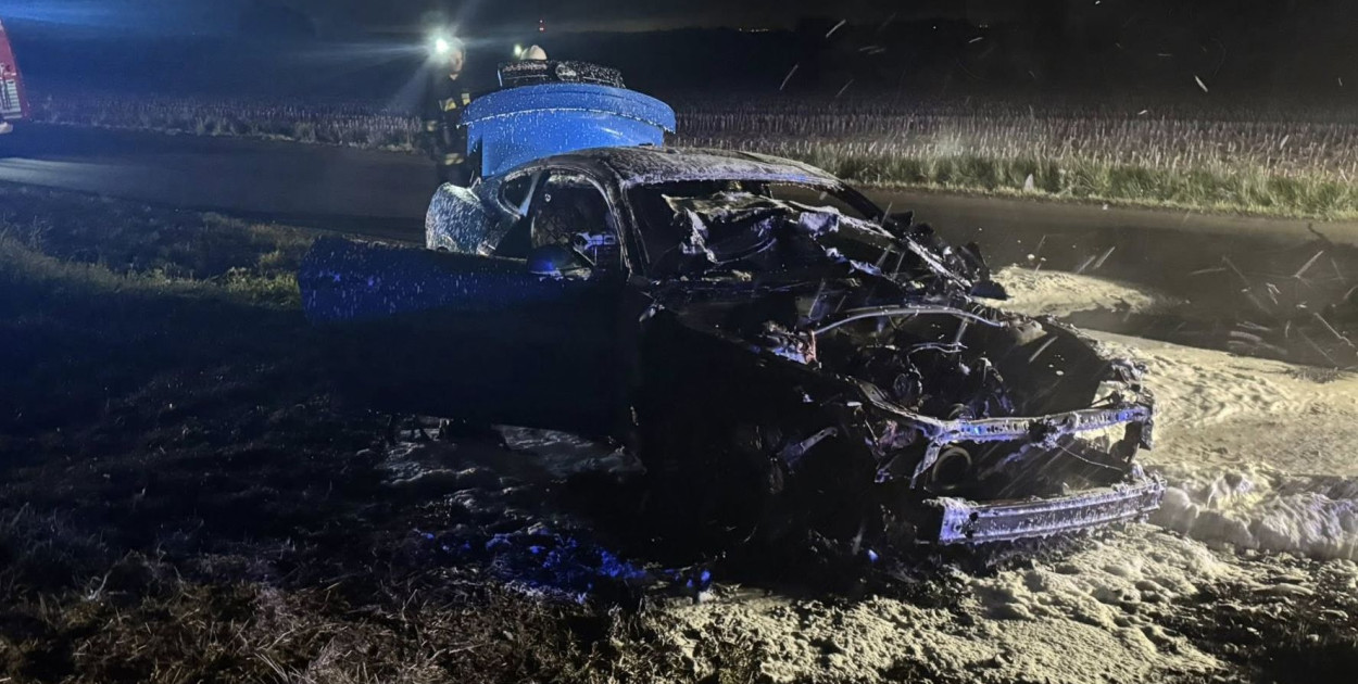 Powiat tarnogórski. Spłonął ford mustang