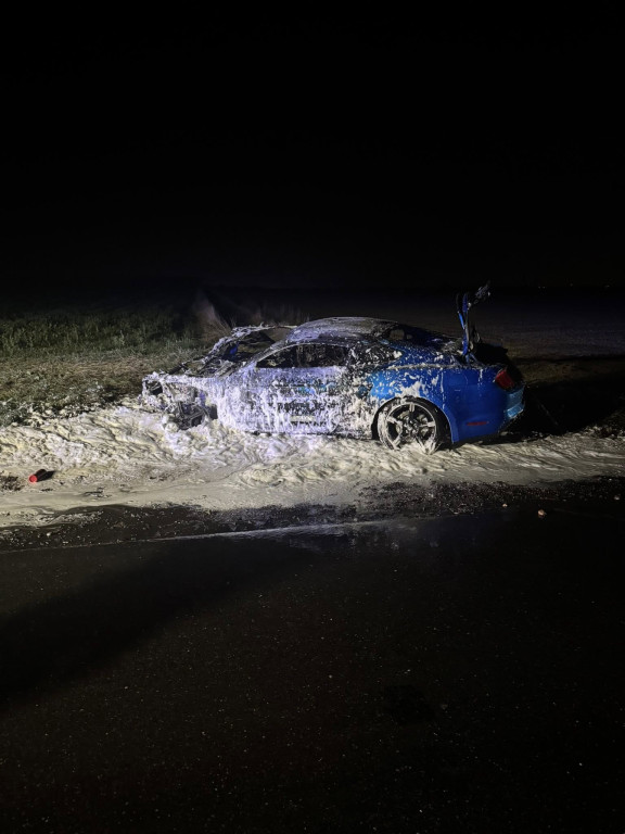 Powiat tarnogórski. Spłonął ford mustang