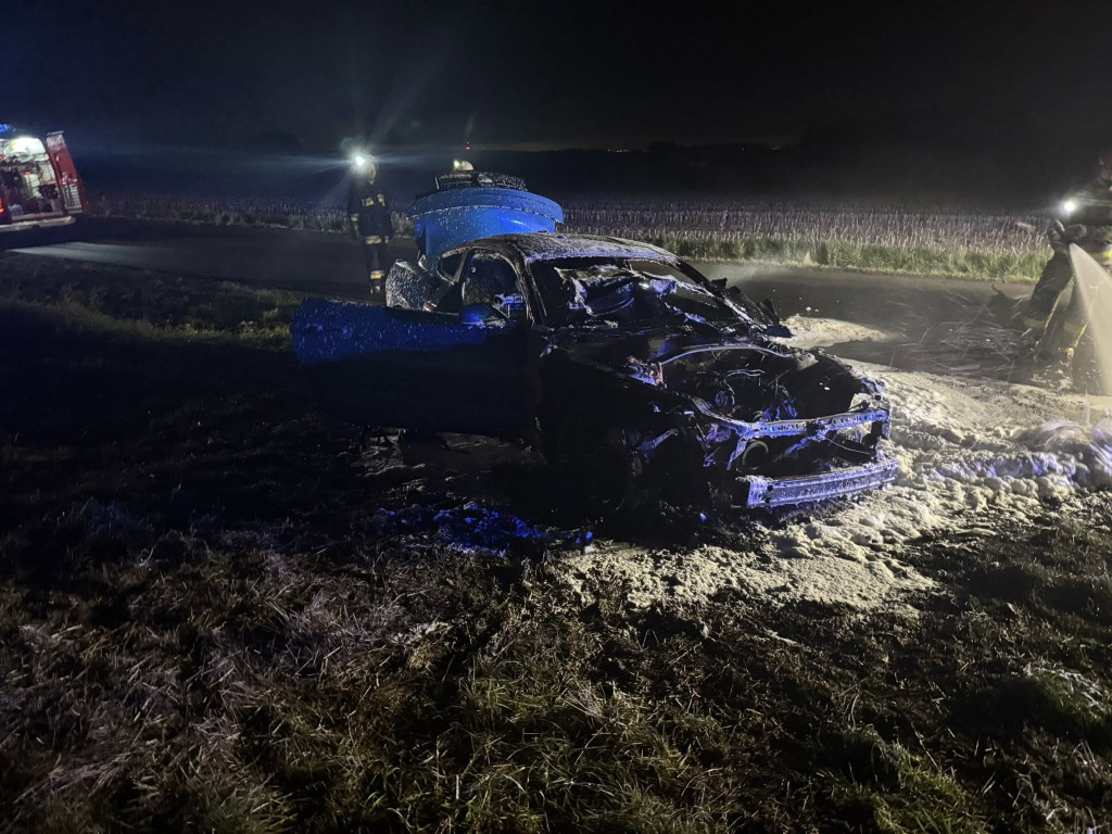 Powiat tarnogórski. Spłonął ford mustang