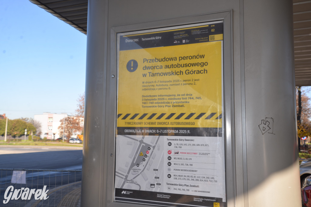 Prace na dworcu autobusowym w Tarnowskich Górach