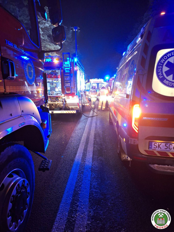 Czołowe zderzenie na DK 11. Droga była zablokowana