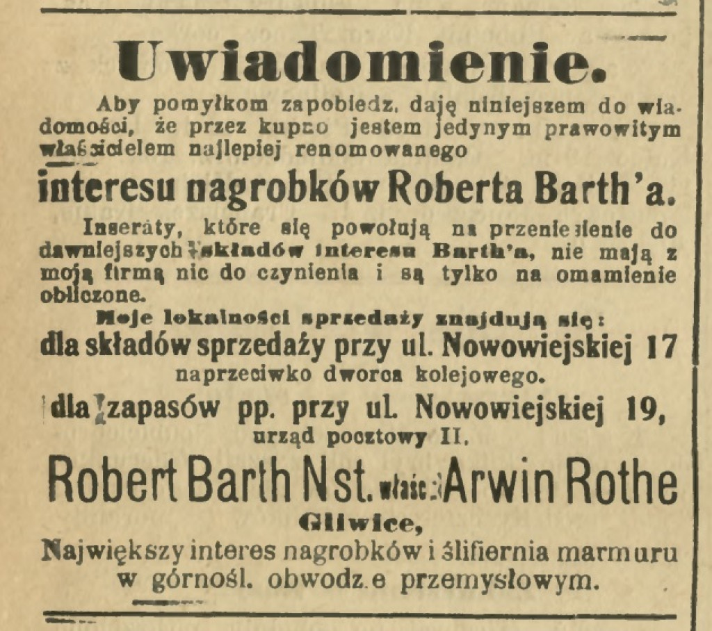 Co się kryje za inskrypcją: R. Barth Kattowitz?