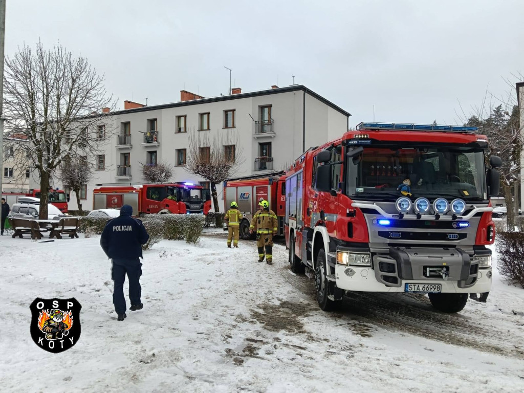 Gaz i 6 strażackich zastępów w akcji