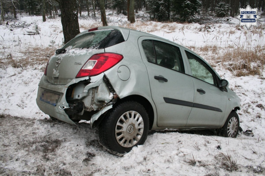 Jechała za szybko i wylądowała w rowie [FOTO]