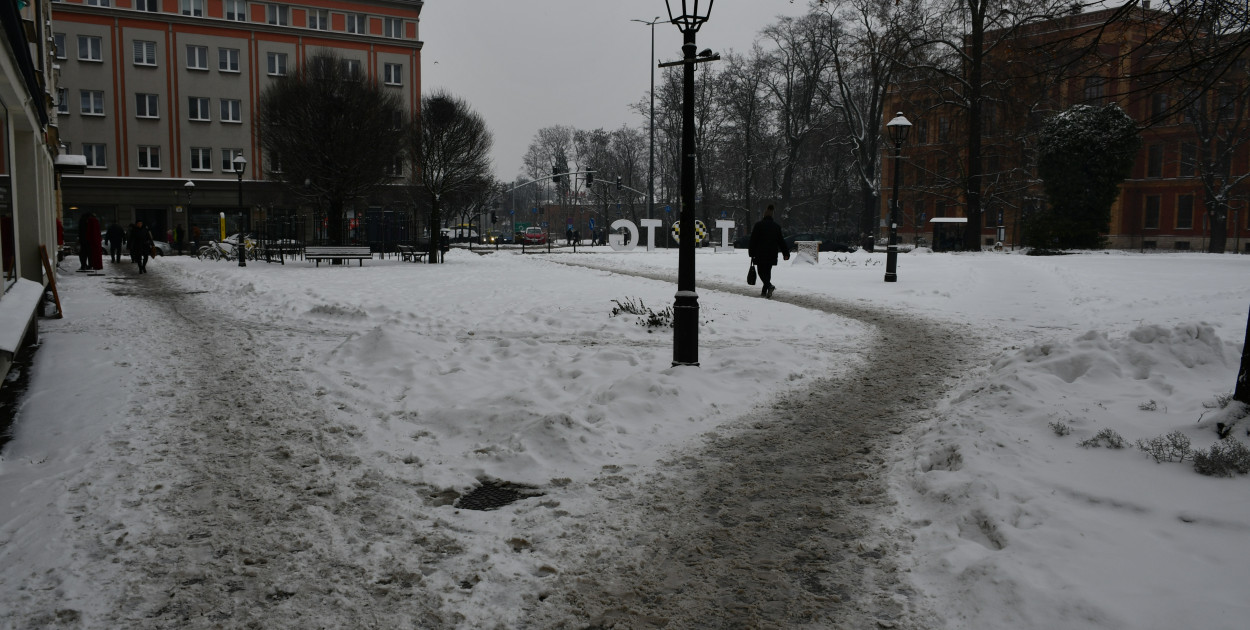 Zaśnieżone centrum Tarnowskich Gór