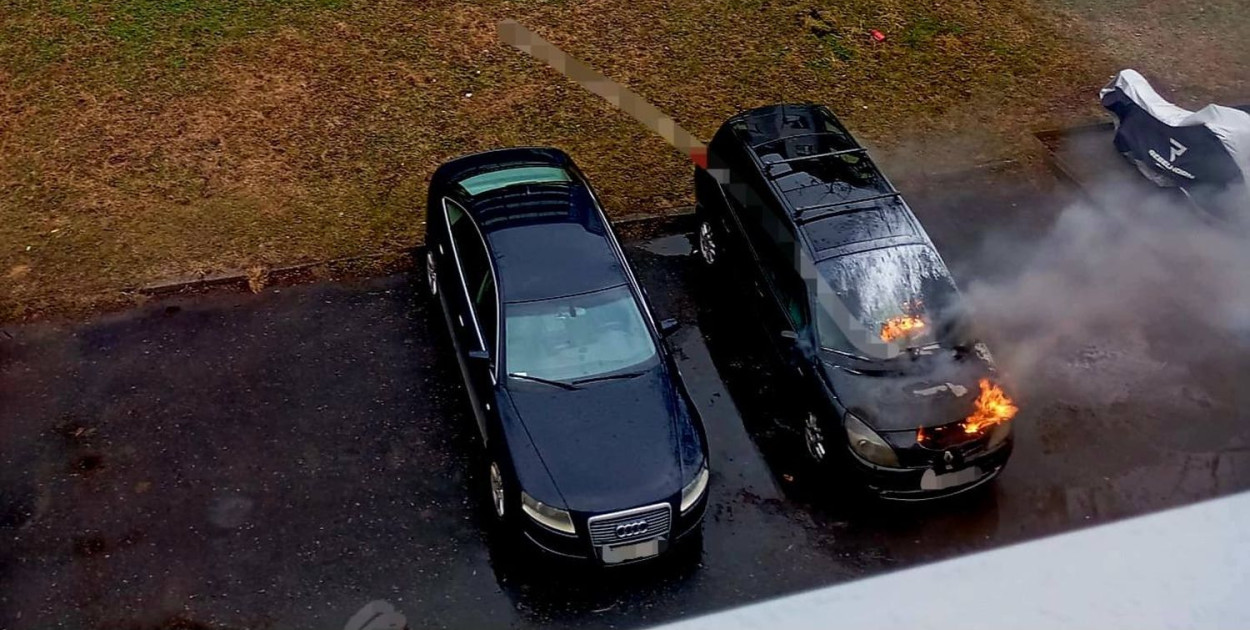 Tarnowskie Góry, Strzybnica. Pożar na osiedlu