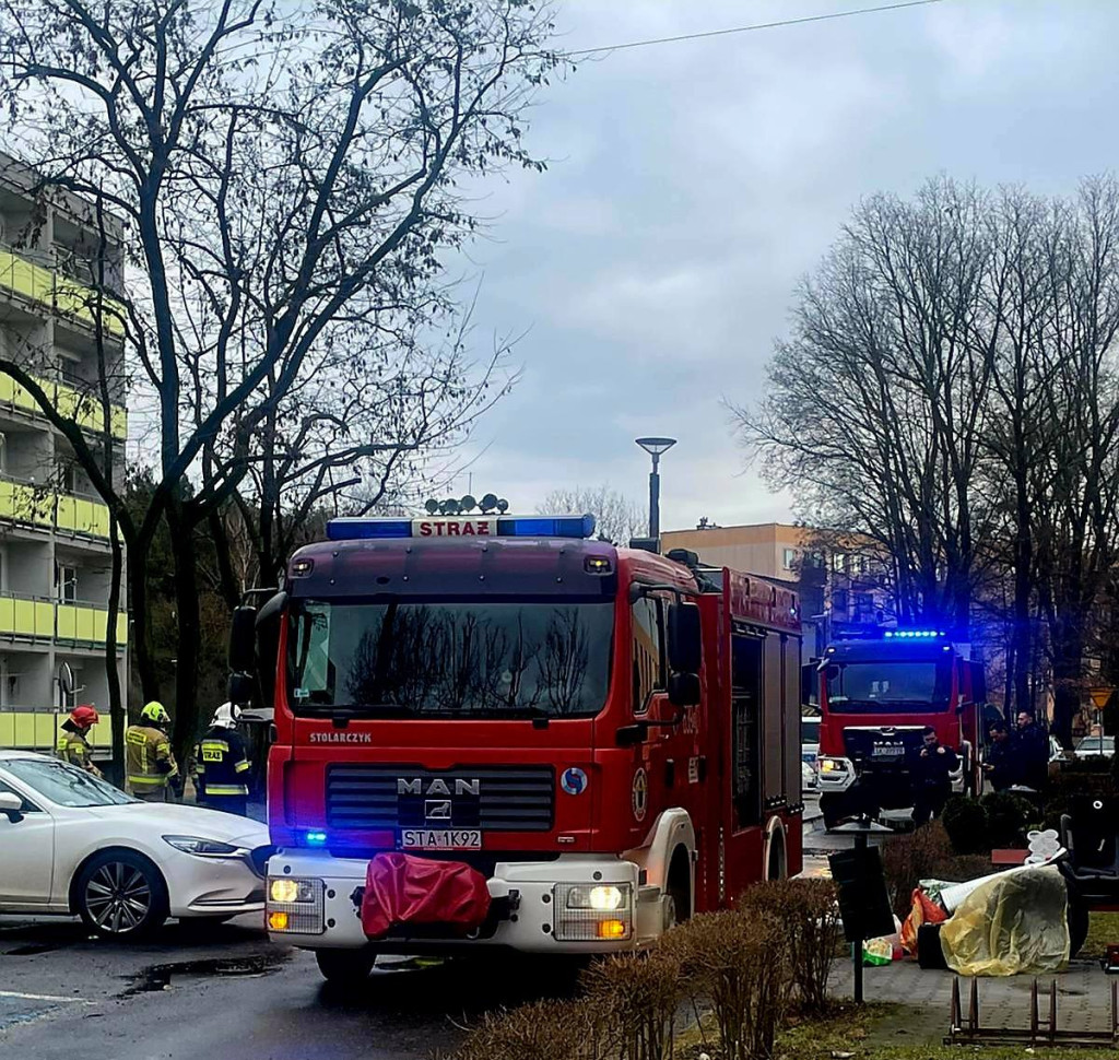Tarnowskie Góry, Strzybnica. Pożar na osiedlu