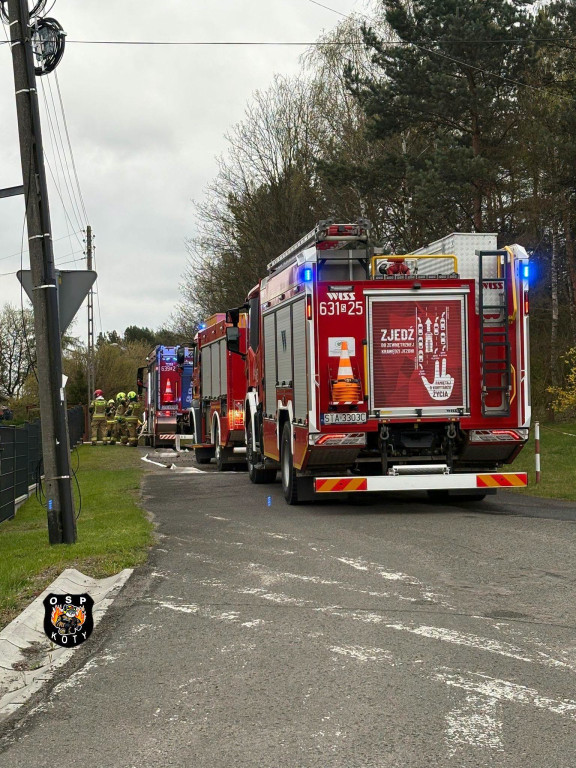 Pożar garażu. W środku samochód i butle z gazem