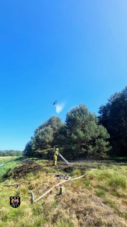 Pożar, do akcji skierowano śmigłowiec