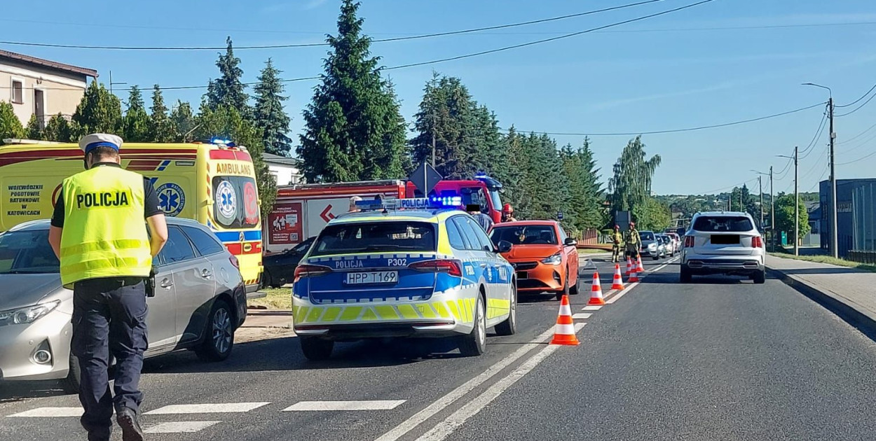 Zderzenie trzech osobówek na Bytomskiej