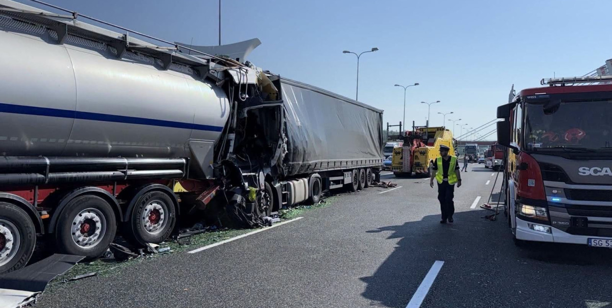 Śmiertelny wypadek na A4. Zderzenie 4 ciężarówek