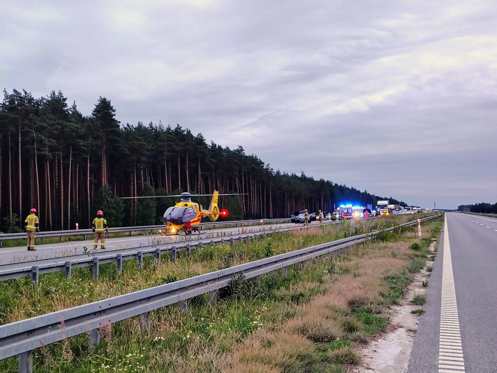 Karambol na A1, kilka osób poszkodowanych