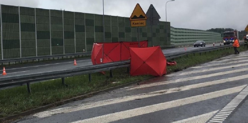 Na A1 zginął mężczyzna. Fot. Śląska policja