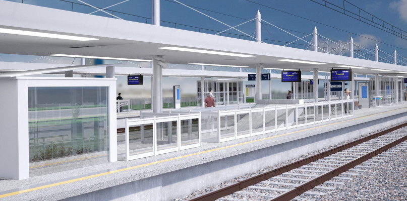 Wizualizacja 2-peronowej stacji Pyrzowice Lotnisko. Fot. PKP PLK