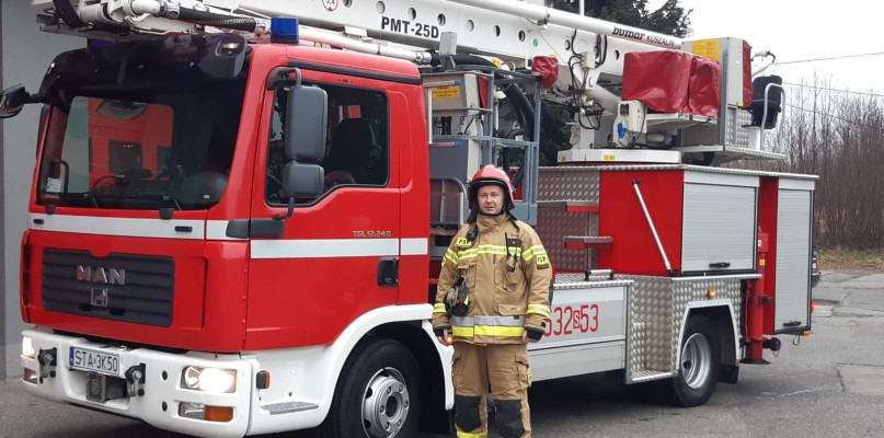  Asp. Tomasz Ulfik z JRG Radzionków. Fot. Archiwum PSP Tarnowskie Góry