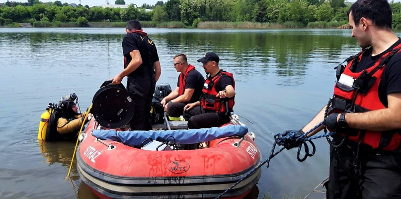 Mężczyzna utonął w stawie. Fot. Komenda Miejska Państowej Straży Pożarnej w Bytomiu