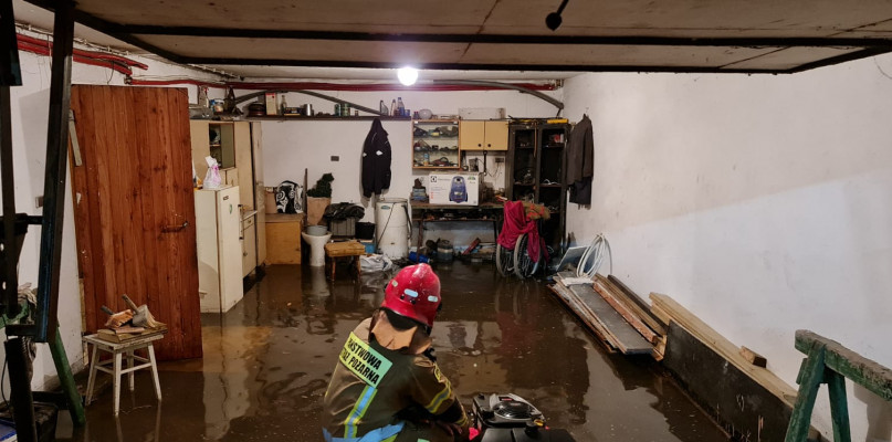 Większość zgłoszeń dotyczyła lokalnych podtopień. Fot. PSP Lubliniec