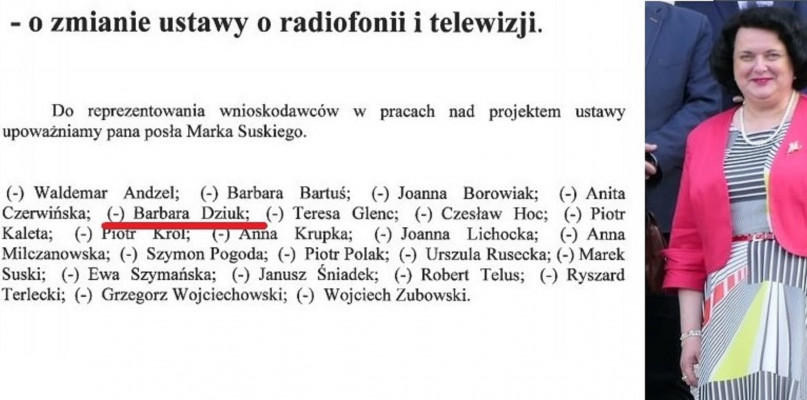 Posłanka PiS Barbara Dziuk jest w gronie posłów - wnioskodawców zmian ustawy o radiofonii i telewizji. Fot. Zrzut ekranu/Robert Magdziarz - wicewojewoda śląski