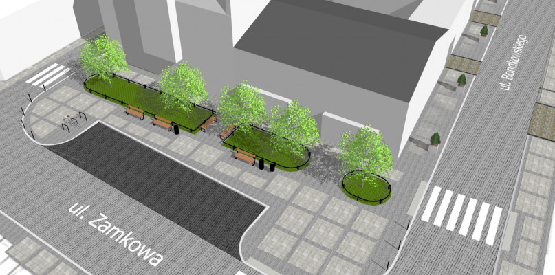 Wizualizacja fragmentu centrum Tarnowskich Gór po przebudowie. Fot. Archiwum UM