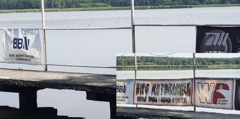 Zniszczono i ukradziono banery. Fot. FB Bieg Katorżnika