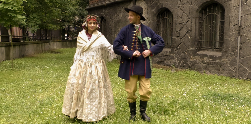 Para w stroju śląskim. Fot. Witalis Szołtys, Muzeum Górnośląskie Bytom