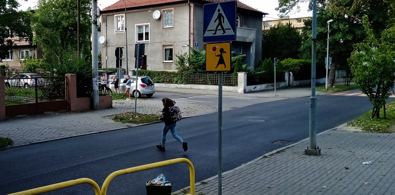 Tarnowskie Góry. Drogowcy zapomnieli o wymalowaniu przejścia dla pieszych. Fot. Gwarek