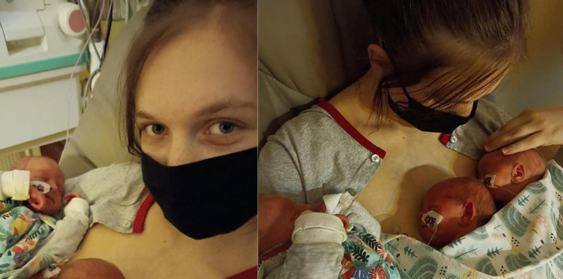 W szpitalu w Rudzie Śląskiej na świat przyszły trojaczki. Ich mamą jest tarnogórzanka, pani Wiktoria. Fot. Archiwum szpitala 