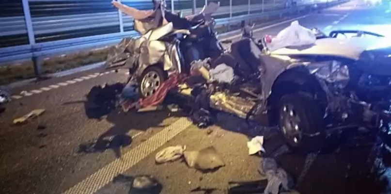 Wypadek na A1, Woźnik. Fot. OSP Woźniki