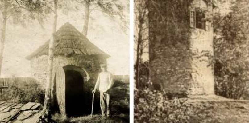 Mała wieża stojąca kiedyś na Wzgórzu Redena. Oryginalne zdjęcie pochodzi z rodzinnych zbiorów pani Barbary Widery