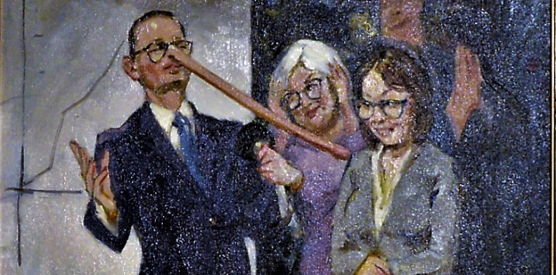 Tarnowskie Góry. Fragment jednego z obrawów Janusza Szpyta, pokazny w galerii Inny Śląsk.