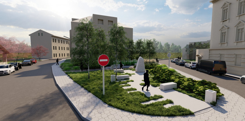 Tak ma wyglądać  skwer u zbiegu ulic Strzeleckiej i Odrodzenia w Tarnowskich Górach. Fot. Archiwum UM