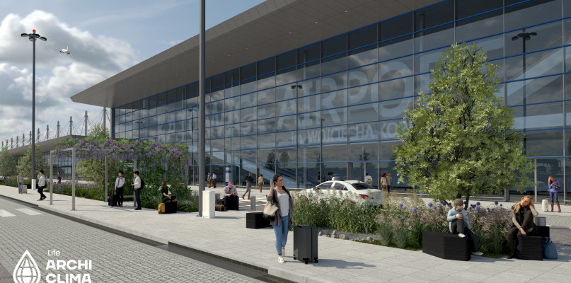 Wizualizacja zmian przed terminalem B w Pyrzowicach. Fot. Archiwum Katowice Airport 