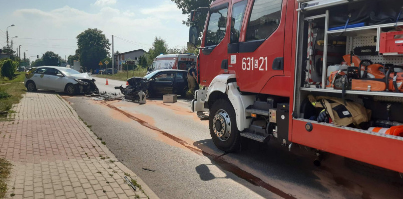 Kolizja na ul. Gliwickiej w Tarnowskich Górach. Fot. Rafał Reczkin 