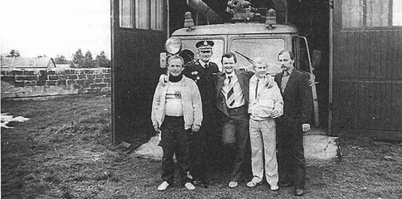 Połowa lat 80. i pierwszy wóz OSP Koty. Fot. Archiwum 