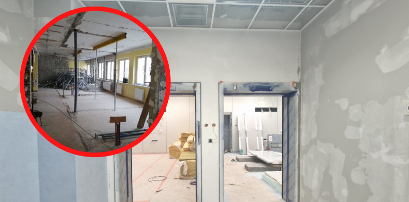 Przed rokiem w kuchni rozpoczęły się wyburzenia. Dzisiaj prace zbliżają się do końca. Fot. szpital powiatowy/powiat tarnogórski