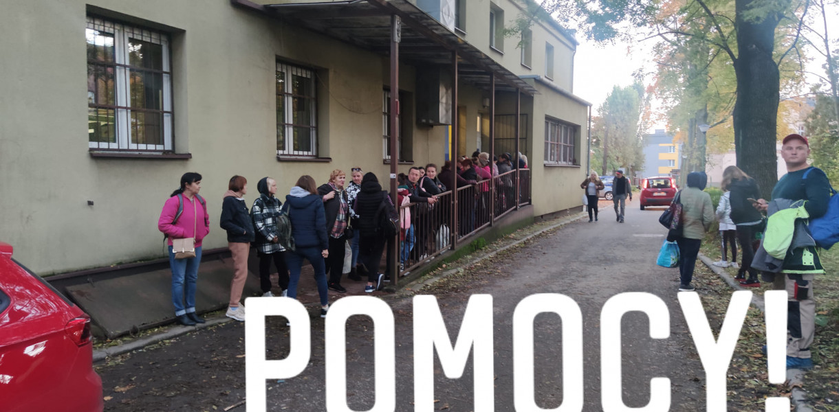 Kolejka do punktu na ul. Opolskiej. Fot. Archiwum prywatne 