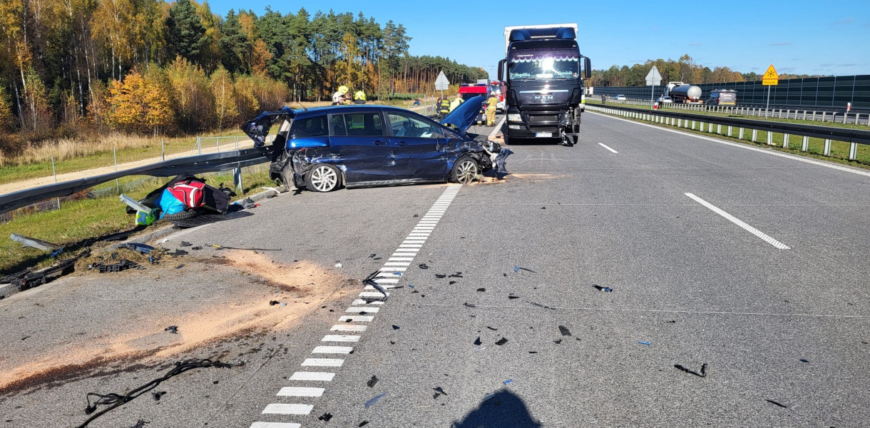 Wypadek na A1. Fot. Archiwum KP PSP w Tarnowskich Górach 