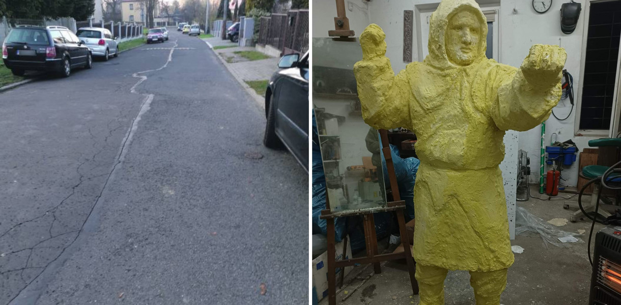 Są pieniądze na gwarka, nie ma na chodnik. Fot. Archiwum czytelniczki/UM w Tarnowskich Górach 