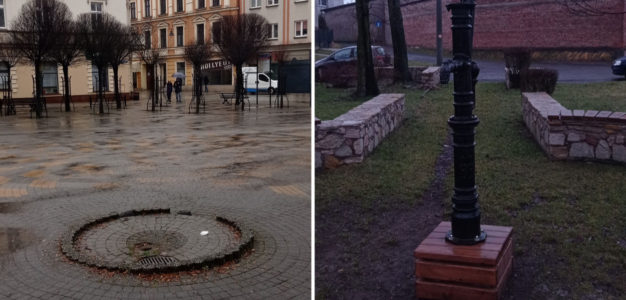 Replika pompy zniknęła z placu Wolności. Fot. Alicja Jurasz