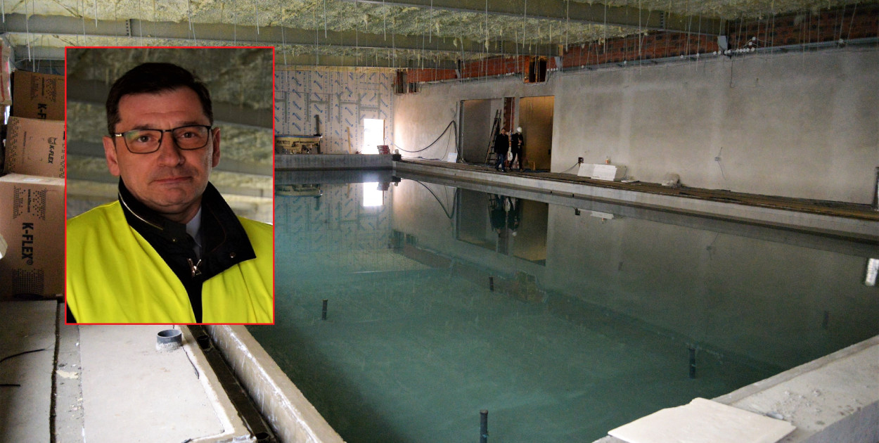 Basen w Radzionkowie. Napełnili na próbę główną nieckę. Kiedy otwarcie? Fot. Jarosław Myśliwski