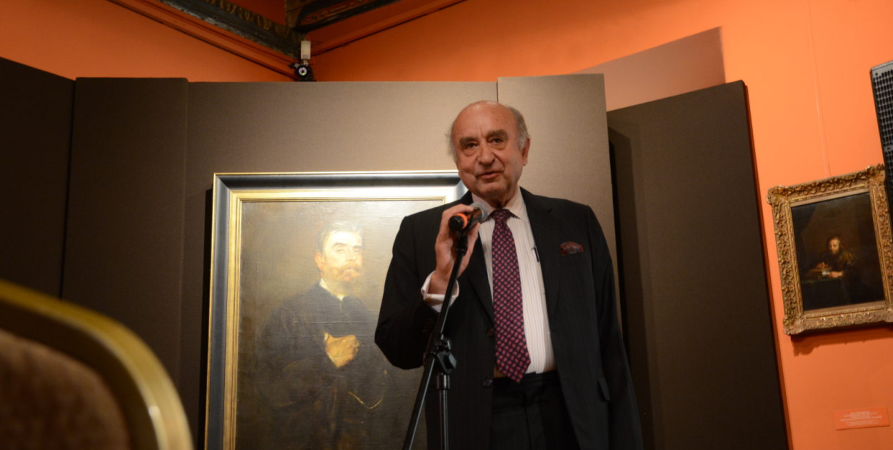 książę Guidotto Henckel von Donnersmarck podczas odsłonięcia portretu swojego pradziadka