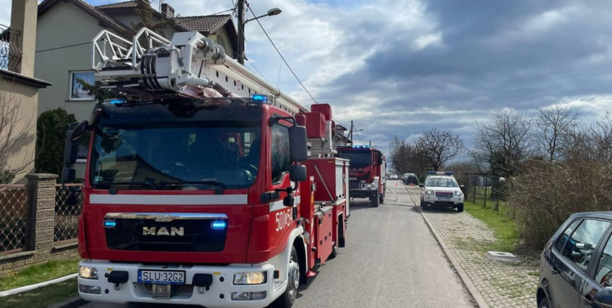 Lubliniec. Pożar w domy jednorodzinnym. Fot. KP PSP w Lublińcu
