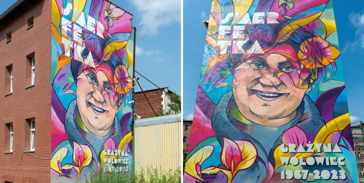 Mural z Bytomską Smerfetką. Fot. Archiwum UM w Bytomiu/Hubert Klimek