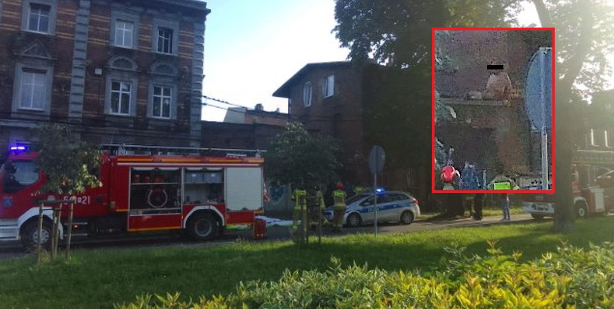 Desperat siedział na gzymsie z metalową linką na szyi. Uratowali mu życie. Fot. Marcin Grunt