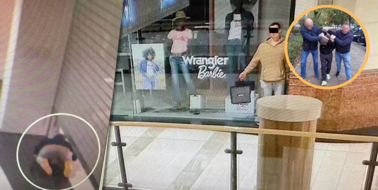 Zaskakujący sposób na kradzież: mężczyzna udawał manekina