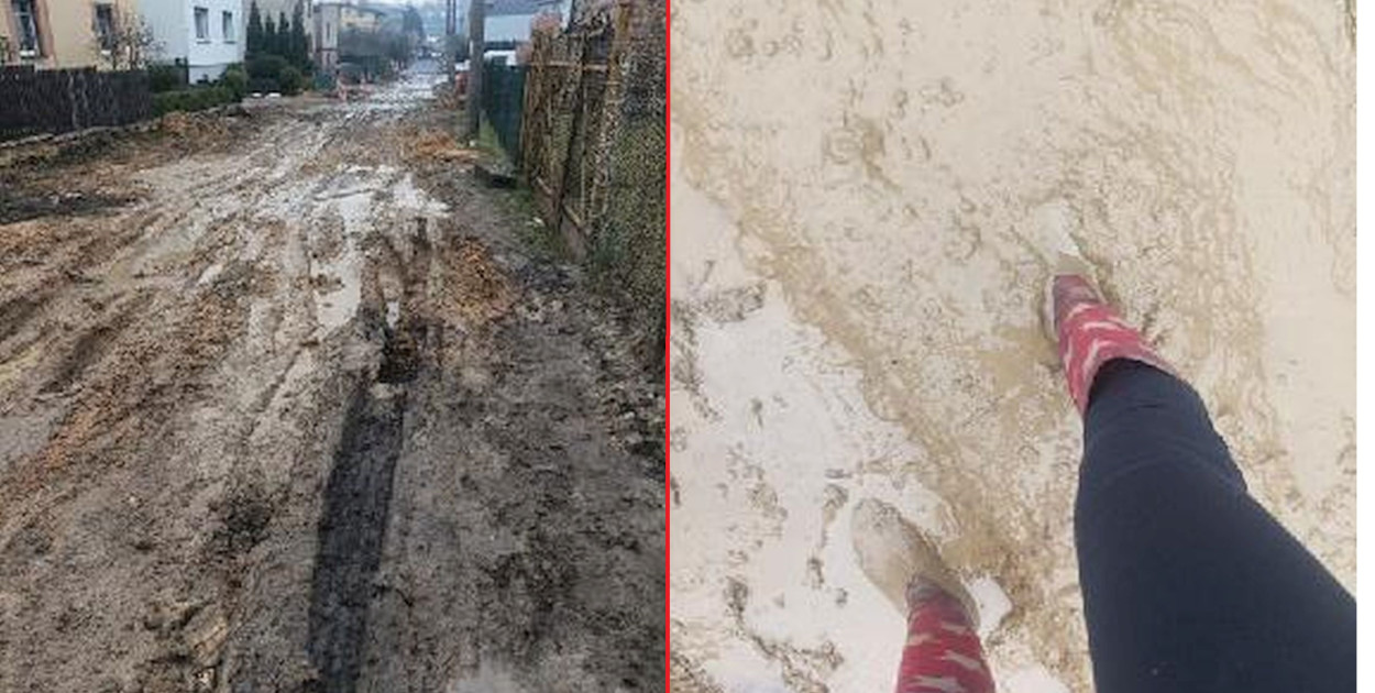 Po kostki w błocie. Tak dzisiaj wygląda ul. Wojciecha w Nakle Śląskim