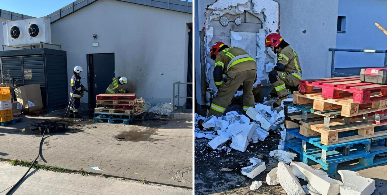 Pożar przy markecie w Świerklańcu. Fot. Archiwum OSP Świerklaniec 