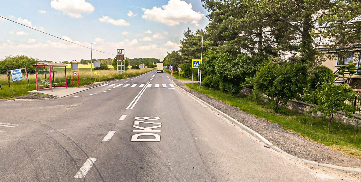 Dp przebudowy pójdzie skrzyżowanie z DK 78 w Szałszy. Fot. Archiwum GDDKiA