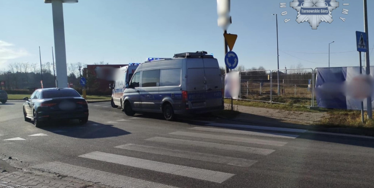 Potrącenie pieszego, ul. Zagórska, Tarnowskie Góry. Fot. Archiwum policji